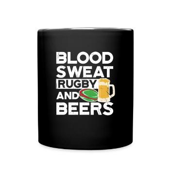 Blood Sweat Rugby And Beers Wales Rugby - Full Colour Mug - black - Front