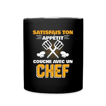 couche avec un chef - Mug uni - noir - Devant