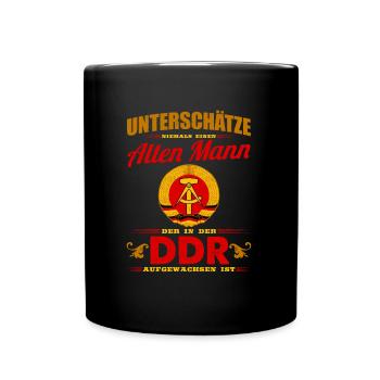 Alter Mann der in der DDR Geboren wurde - Tasse einfarbig - Schwarz - Vorne