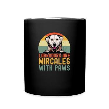 Labrador Geschenkidee für Labrador Retriever Hund - Tasse einfarbig - Schwarz - Vorne