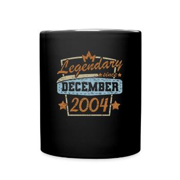 Legendär seit Dezember 2004 Retro Sprüche - Tasse einfarbig - Schwarz - Vorne
