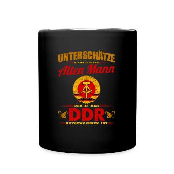 Alter Mann der in der DDR Geboren wurde - Tasse einfarbig - Schwarz - Vorne