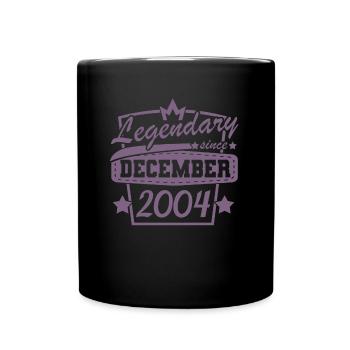 Legendär seit Dezember 2004 Retro Sprüche - Tasse einfarbig - Schwarz - Vorne