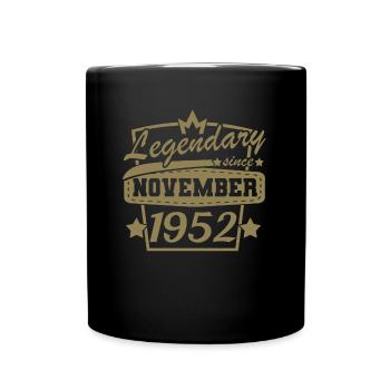 Legendär seit November 1952 Retro Sprüche - Tasse einfarbig - Schwarz - Vorne