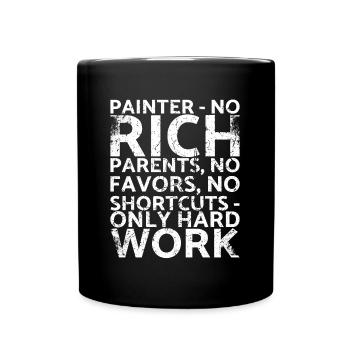 Painter_ Keine Reichen Eltern, Keine - Tasse einfarbig - Schwarz - Vorne