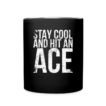 Stay cool and beat an Ass Design - Full Colour Mug - black - Front