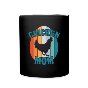 Hühner Mama - Tasse einfarbig - Schwarz - Vorne