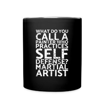 Comment appelle-t-on un peintre qui se pratique lui-même ? - Mug uni - noir - Devant