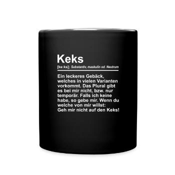 Keks Definition - Tasse einfarbig - Schwarz - Vorne