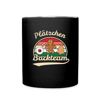 Plätzchen Backteam Kekse - Tasse einfarbig - Schwarz - Vorne