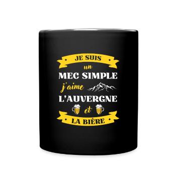 mec simple auvergne biere homme humour auvergnat - Mug uni - noir - Devant
