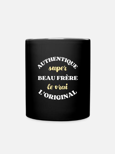 authentique super beau frere humour beauf homme - Mug uni - noir