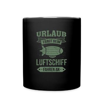Luftschiff Urlaub fängt an - Tasse einfarbig - Schwarz - Vorne