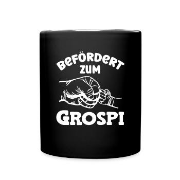 Befördert zum Grospi Schweiz Hallo Opa Schweiz - Tasse einfarbig - Schwarz - Vorne