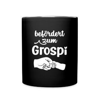 Befördert zum Grospi Schweiz Hallo Opa Schweiz - Tasse einfarbig - Schwarz - Vorne