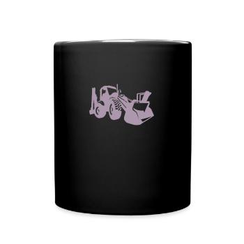 Baggerfahrer Bagger Frontlader Sprüche - Tasse einfarbig - Schwarz - Vorne