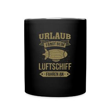 Luftschiff Urlaub fängt an - Tasse einfarbig - Schwarz - Vorne