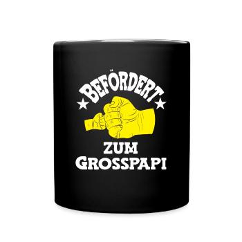 Befördert zum Grosspapi Schweiz Hallo Opa Schweiz - Tasse einfarbig - Schwarz - Vorne
