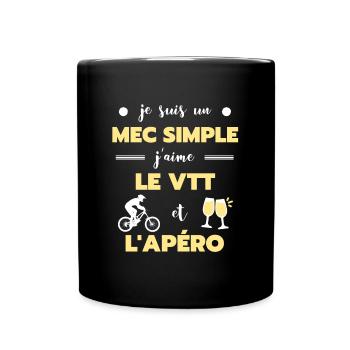 mec simple vtt apéro humour vététiste homme rigolo - Mug uni - noir - Devant