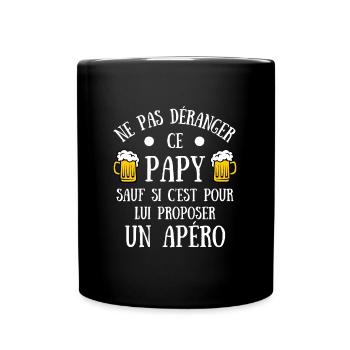 papy apéro humour grand père papi humoristique - Mug uni - noir - Devant