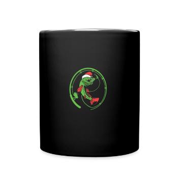 Noël Pêcheur Poisson Truite de brochet - Mug uni - noir - Devant