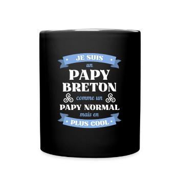 papy breton humour bretagne homme idée cadeau - Mug uni - noir - Devant