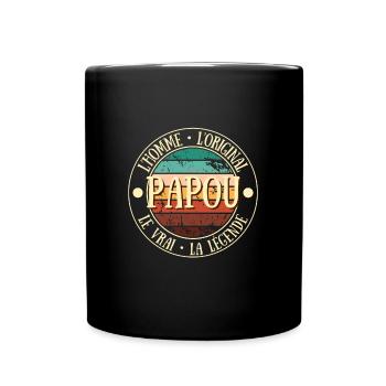 papou légende humour papy homme idée cadeau papi - Mug uni - noir - Devant