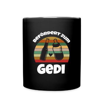 Befördert zum Gedi Patenonkel Österreich - Tasse einfarbig - Schwarz - Vorne