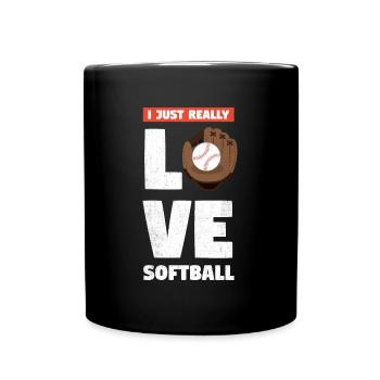 Ich Liebe Das Softball -Design Für - Tasse einfarbig - Schwarz - Vorne