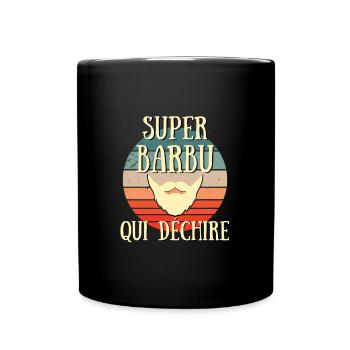 super barbu qui dechire humour barbe homme cadeau - Mug uni - noir - Devant