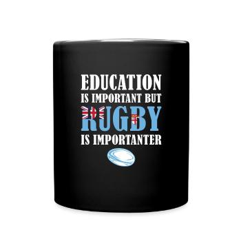 Mais le rugby est plus important Rugby fidjien - Mug uni - noir - Devant