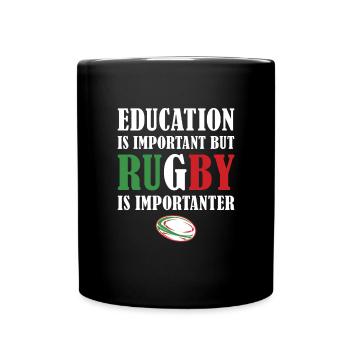 But Rugby Is Importanter Italy Rugby - Full Colour Mug - black - Front