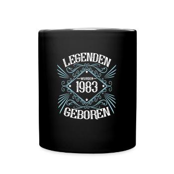 Legenden wurden 1983 geboren - Tasse einfarbig - Schwarz - Vorne