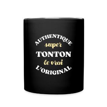 super tonton original humour oncle idée cadeau - Mug uni - noir - Devant