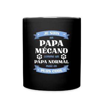 papa mecano humour mecanicien homme idée cadeau - Mug uni - noir - Devant