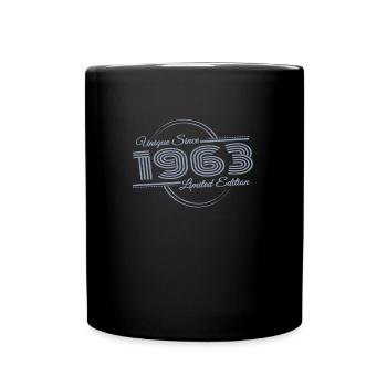 Einzigartig seit 1963 Retro Geburtstag Vintage - Tasse einfarbig - Schwarz - Vorne