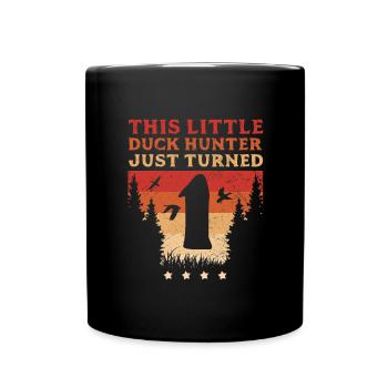 This Little Duck Hunter Just Turned 1 Duck Hunting - Full Colour Mug - black - Front