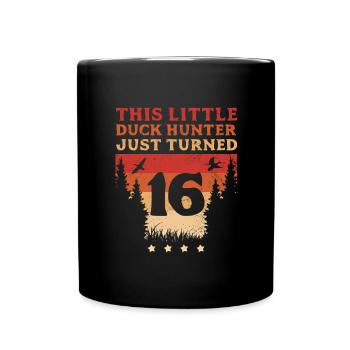 Hunter This Little Duck Hunter Just Turned 16 Duck - Full Colour Mug - black - Front