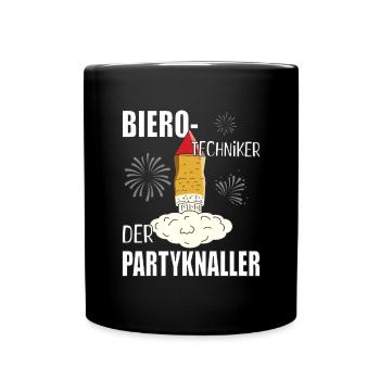 Bier Partyknaller - Tasse einfarbig - Schwarz - Vorne