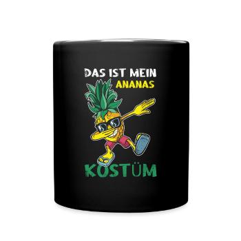 Das ist mein Ananas Kostüm, Ananas - Tasse einfarbig - Schwarz - Vorne