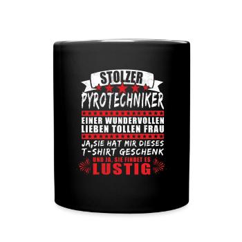 Stolzer Pyrotechniker Pyrotechnik - Tasse einfarbig - Schwarz - Vorne
