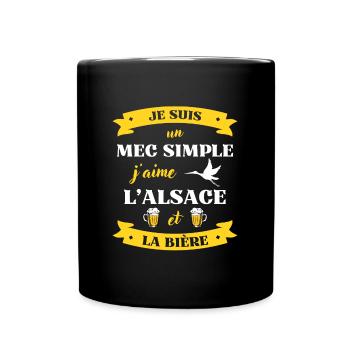 mec simple alsace biere humour alsacien homme - Mug uni - noir - Devant