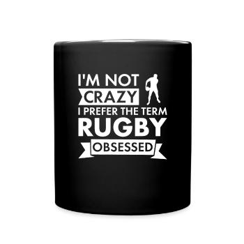 Sport Je ne suis pas fou de rugby - Mug uni - noir - Devant