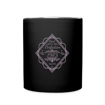 Jahrgang 1973 Sprüche gereift zur perfektion - Tasse einfarbig - Schwarz - Vorne