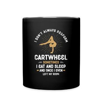 Je ne fais pas toujours de roue de charrette, parfois je mange - Mug uni - noir - Devant