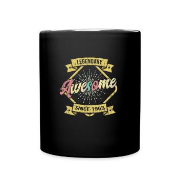 Awesome seit 1963 Geburtstag Sprüche - Tasse einfarbig - Schwarz - Vorne