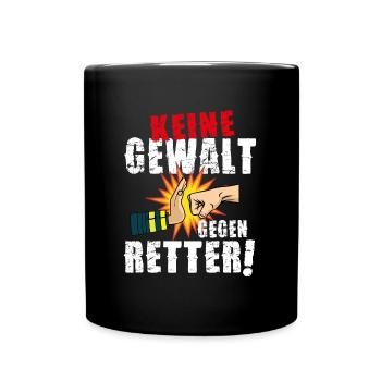 Keine-Gewalt-gegen-Retter - mach mit! Aktuell! - Tasse einfarbig - Schwarz - Vorne
