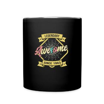 Awesome seit 1963 Geburtstag Sprüche - Tasse einfarbig - Schwarz - Vorne