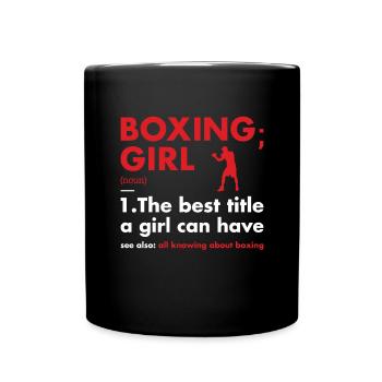 Sport Girl Definition Boxing - Full Colour Mug - black - Front