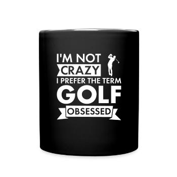 Sport Je ne suis pas fou de golf - Mug uni - noir - Devant